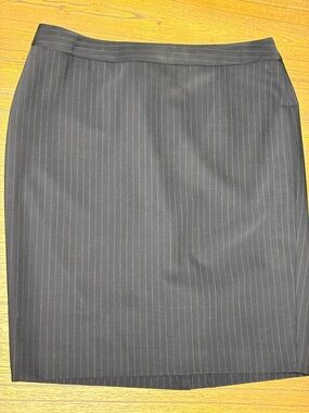 Ann Taylor Black Pinstripe Pencil Skirt